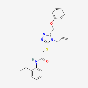 molecular formula C22H24N4O2S B4855188 N-(2-ethylphenyl)-2-{[5-(phenoxymethyl)-4-(prop-2-en-1-yl)-4H-1,2,4-triazol-3-yl]sulfanyl}acetamide 