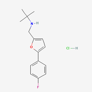 molecular formula C15H19ClFNO B4855291 N-[[5-(4-fluorophenyl)furan-2-yl]methyl]-2-methylpropan-2-amine;hydrochloride 