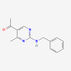 molecular formula C14H15N3O B4855382 1-[2-(Benzylamino)-4-methylpyrimidin-5-yl]ethanone 