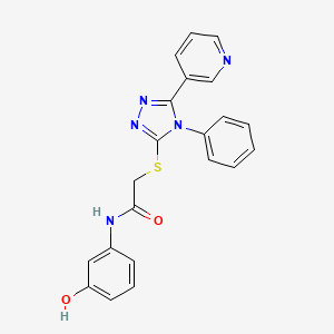 molecular formula C21H17N5O2S B4855507 N-(3-hydroxyphenyl)-2-{[4-phenyl-5-(pyridin-3-yl)-4H-1,2,4-triazol-3-yl]sulfanyl}acetamide 
