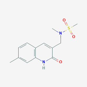 molecular formula C13H16N2O3S B4855523 N-[(2-hydroxy-7-methylquinolin-3-yl)methyl]-N-methylmethanesulfonamide 