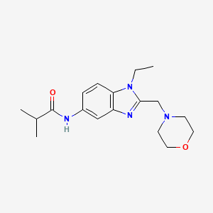 molecular formula C18H26N4O2 B4855745 N-{1-Ethyl-2-[(morpholin-4-YL)methyl]-1H-1,3-benzodiazol-5-YL}-2-methylpropanamide 