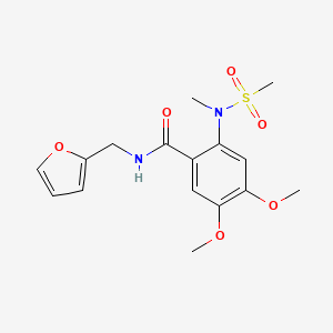 molecular formula C16H20N2O6S B4855813 N-[(FURAN-2-YL)METHYL]-4,5-DIMETHOXY-2-(N-METHYLMETHANESULFONAMIDO)BENZAMIDE 