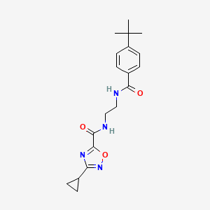 molecular formula C19H24N4O3 B4855830 N~5~-(2-{[4-(tert-butyl)benzoyl]amino}ethyl)-3-cyclopropyl-1,2,4-oxadiazole-5-carboxamide 