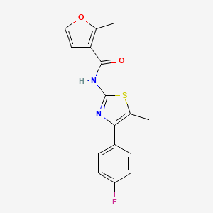 molecular formula C16H13FN2O2S B4855837 N-[4-(4-FLUOROPHENYL)-5-METHYL-13-THIAZOL-2-YL]-2-METHYLFURAN-3-CARBOXAMIDE 