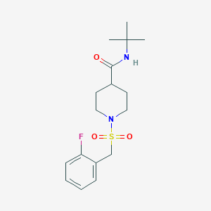 molecular formula C17H25FN2O3S B4855854 N-TERT-BUTYL-1-[(2-FLUOROPHENYL)METHANESULFONYL]PIPERIDINE-4-CARBOXAMIDE 