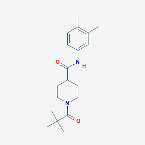 molecular formula C19H28N2O2 B4855892 N-(3,4-dimethylphenyl)-1-(2,2-dimethylpropanoyl)piperidine-4-carboxamide 
