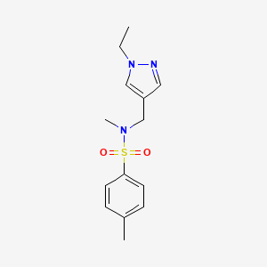molecular formula C14H19N3O2S B4855981 N~1~-[(1-ETHYL-1H-PYRAZOL-4-YL)METHYL]-N~1~,4-DIMETHYL-1-BENZENESULFONAMIDE 
