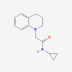 molecular formula C14H18N2O B4856067 N-cyclopropyl-2-(3,4-dihydro-1(2H)-quinolinyl)acetamide 