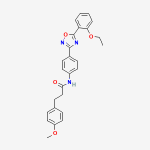 molecular formula C26H25N3O4 B4856196 N-{4-[5-(2-ethoxyphenyl)-1,2,4-oxadiazol-3-yl]phenyl}-3-(4-methoxyphenyl)propanamide 