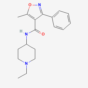 molecular formula C18H23N3O2 B4856248 N-(1-ETHYLPIPERIDIN-4-YL)-5-METHYL-3-PHENYL-12-OXAZOLE-4-CARBOXAMIDE 
