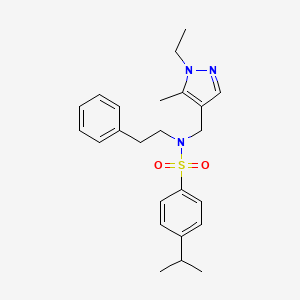 molecular formula C24H31N3O2S B4856297 N-[(1-ETHYL-5-METHYL-1H-PYRAZOL-4-YL)METHYL]-4-ISOPROPYL-N-PHENETHYL-1-BENZENESULFONAMIDE 