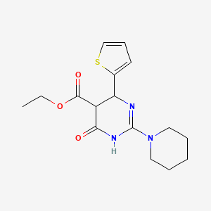 molecular formula C16H21N3O3S B4856382 Ethyl 4-oxo-2-(piperidin-1-yl)-6-(thiophen-2-yl)-1,4,5,6-tetrahydropyrimidine-5-carboxylate 
