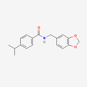 molecular formula C18H19NO3 B4856410 N-[(2H-13-BENZODIOXOL-5-YL)METHYL]-4-(PROPAN-2-YL)BENZAMIDE 
