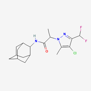 molecular formula C18H24ClF2N3O B4856417 N~1~-(2-ADAMANTYL)-2-[4-CHLORO-3-(DIFLUOROMETHYL)-5-METHYL-1H-PYRAZOL-1-YL]PROPANAMIDE 