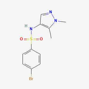 molecular formula C11H12BrN3O2S B4856433 4-BROMO-N-(15-DIMETHYL-1H-PYRAZOL-4-YL)BENZENE-1-SULFONAMIDE 