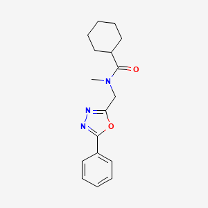 molecular formula C17H21N3O2 B4856520 N-methyl-N-[(5-phenyl-1,3,4-oxadiazol-2-yl)methyl]cyclohexanecarboxamide 