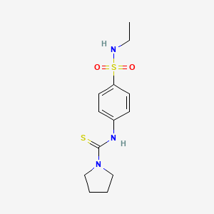 molecular formula C13H19N3O2S2 B4856548 N-{4-[(ethylamino)sulfonyl]phenyl}-1-pyrrolidinecarbothioamide 