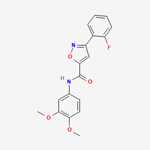 molecular formula C18H15FN2O4 B4856609 N~5~-(3,4-DIMETHOXYPHENYL)-3-(2-FLUOROPHENYL)-5-ISOXAZOLECARBOXAMIDE 