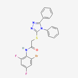 molecular formula C22H15BrF2N4OS B4856654 N-(2-bromo-4,6-difluorophenyl)-2-[(4,5-diphenyl-4H-1,2,4-triazol-3-yl)sulfanyl]acetamide 