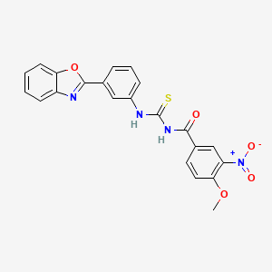 molecular formula C22H16N4O5S B4856759 N-[[3-(1,3-benzoxazol-2-yl)phenyl]carbamothioyl]-4-methoxy-3-nitrobenzamide 