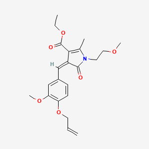 molecular formula C22H27NO6 B4856791 ethyl (4Z)-1-(2-methoxyethyl)-4-[3-methoxy-4-(prop-2-en-1-yloxy)benzylidene]-2-methyl-5-oxo-4,5-dihydro-1H-pyrrole-3-carboxylate 