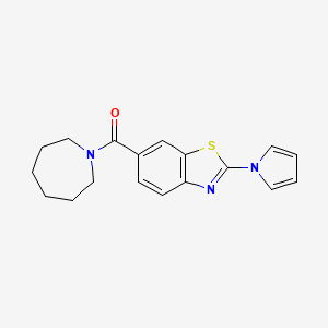 molecular formula C18H19N3OS B4856817 azepan-1-yl[2-(1H-pyrrol-1-yl)-1,3-benzothiazol-6-yl]methanone 