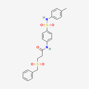 molecular formula C23H24N2O5S2 B4856841 N-{4-[(4-METHYLPHENYL)SULFAMOYL]PHENYL}-3-PHENYLMETHANESULFONYLPROPANAMIDE 