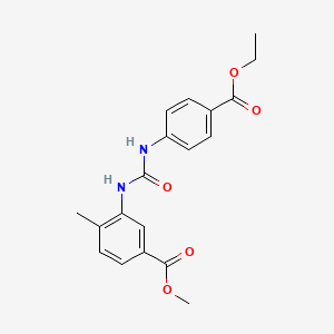 molecular formula C19H20N2O5 B4856855 METHYL 3-({[4-(ETHOXYCARBONYL)ANILINO]CARBONYL}AMINO)-4-METHYLBENZOATE 