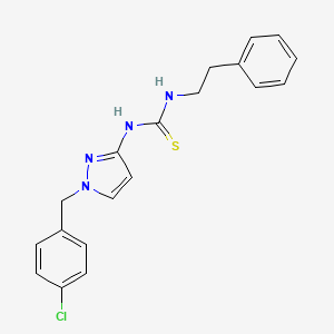 molecular formula C19H19ClN4S B4856862 N-[1-(4-chlorobenzyl)-1H-pyrazol-3-yl]-N'-(2-phenylethyl)thiourea 