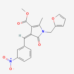 molecular formula C19H16N2O6 B4856895 METHYL (4Z)-1-[(FURAN-2-YL)METHYL]-2-METHYL-4-[(3-NITROPHENYL)METHYLIDENE]-5-OXO-4,5-DIHYDRO-1H-PYRROLE-3-CARBOXYLATE 