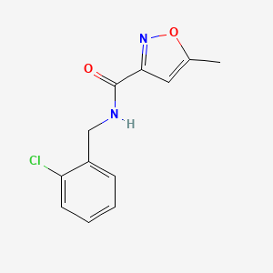 molecular formula C12H11ClN2O2 B4856918 N-[(2-CHLOROPHENYL)METHYL]-5-METHYL-1,2-OXAZOLE-3-CARBOXAMIDE 