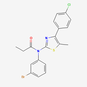 molecular formula C19H16BrClN2OS B4857053 N-(3-bromophenyl)-N-[4-(4-chlorophenyl)-5-methyl-1,3-thiazol-2-yl]propanamide 