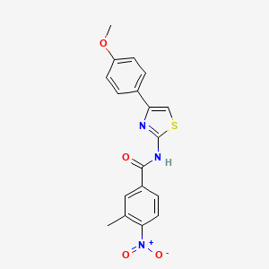 molecular formula C18H15N3O4S B4857173 N-[4-(4-methoxyphenyl)-1,3-thiazol-2-yl]-3-methyl-4-nitrobenzamide 