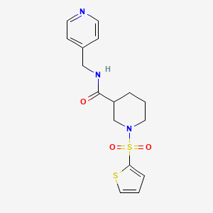 molecular formula C16H19N3O3S2 B4857187 N-(4-pyridinylmethyl)-1-(2-thienylsulfonyl)-3-piperidinecarboxamide 
