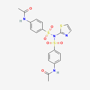 molecular formula C19H18N4O6S3 B4857211 N-(4-{[N-(1,3-THIAZOL-2-YL)4-ACETAMIDOBENZENESULFONAMIDO]SULFONYL}PHENYL)ACETAMIDE 