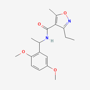 molecular formula C17H22N2O4 B4857225 N-[1-(2,5-dimethoxyphenyl)ethyl]-3-ethyl-5-methyl-4-isoxazolecarboxamide 