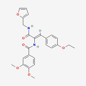 molecular formula C25H26N2O6 B4857242 N-(2-(4-ethoxyphenyl)-1-{[(2-furylmethyl)amino]carbonyl}vinyl)-3,4-dimethoxybenzamide 