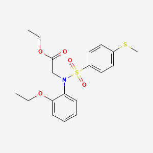 molecular formula C19H23NO5S2 B4857271 ethyl N-(2-ethoxyphenyl)-N-{[4-(methylthio)phenyl]sulfonyl}glycinate 