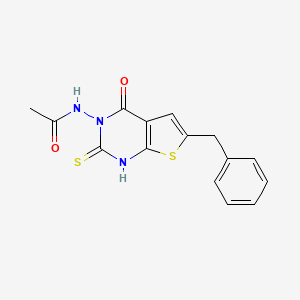 molecular formula C15H13N3O2S2 B4857308 N-(6-benzyl-2-mercapto-4-oxothieno[2,3-d]pyrimidin-3(4H)-yl)acetamide 