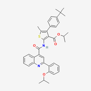 molecular formula C38H40N2O4S B4857312 isopropyl 4-(4-tert-butylphenyl)-2-({[2-(2-isopropoxyphenyl)-4-quinolinyl]carbonyl}amino)-5-methyl-3-thiophenecarboxylate 