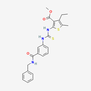 molecular formula C24H25N3O3S2 B4857345 methyl 2-{[({3-[(benzylamino)carbonyl]phenyl}amino)carbonothioyl]amino}-4-ethyl-5-methyl-3-thiophenecarboxylate 