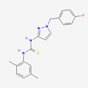 molecular formula C19H19FN4S B4857385 N-(2,5-dimethylphenyl)-N'-[1-(4-fluorobenzyl)-1H-pyrazol-3-yl]thiourea 