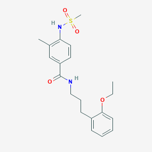 molecular formula C20H26N2O4S B4857386 N-[3-(2-ethoxyphenyl)propyl]-3-methyl-4-[(methylsulfonyl)amino]benzamide 