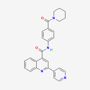 molecular formula C27H24N4O2 B4857411 N-[4-(PIPERIDINE-1-CARBONYL)PHENYL]-2-(PYRIDIN-4-YL)QUINOLINE-4-CARBOXAMIDE 
