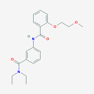 molecular formula C21H26N2O4 B4857445 N-{3-[(diethylamino)carbonyl]phenyl}-2-(2-methoxyethoxy)benzamide 