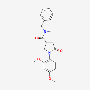 molecular formula C21H24N2O4 B4857509 N-benzyl-1-(2,4-dimethoxyphenyl)-N-methyl-5-oxopyrrolidine-3-carboxamide 