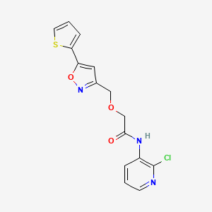 molecular formula C15H12ClN3O3S B4857571 N-(2-chloro-3-pyridinyl)-2-{[5-(2-thienyl)-3-isoxazolyl]methoxy}acetamide 