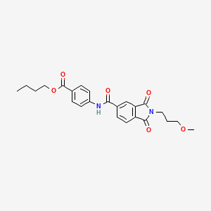 molecular formula C24H26N2O6 B4857644 BUTYL 4-[2-(3-METHOXYPROPYL)-1,3-DIOXOISOINDOLE-5-AMIDO]BENZOATE 