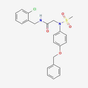 molecular formula C23H23ClN2O4S B4857709 N~2~-[4-(benzyloxy)phenyl]-N~1~-(2-chlorobenzyl)-N~2~-(methylsulfonyl)glycinamide 